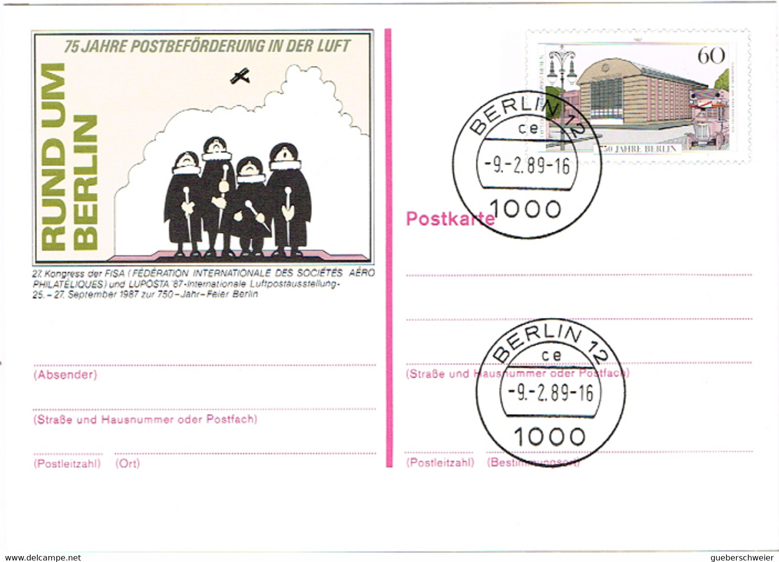 L-ALL-264 - ALLEMAGNE BERLIN Entier Postal Illustré Autour De Berlin Obl. - Cartes Postales Privées - Oblitérées