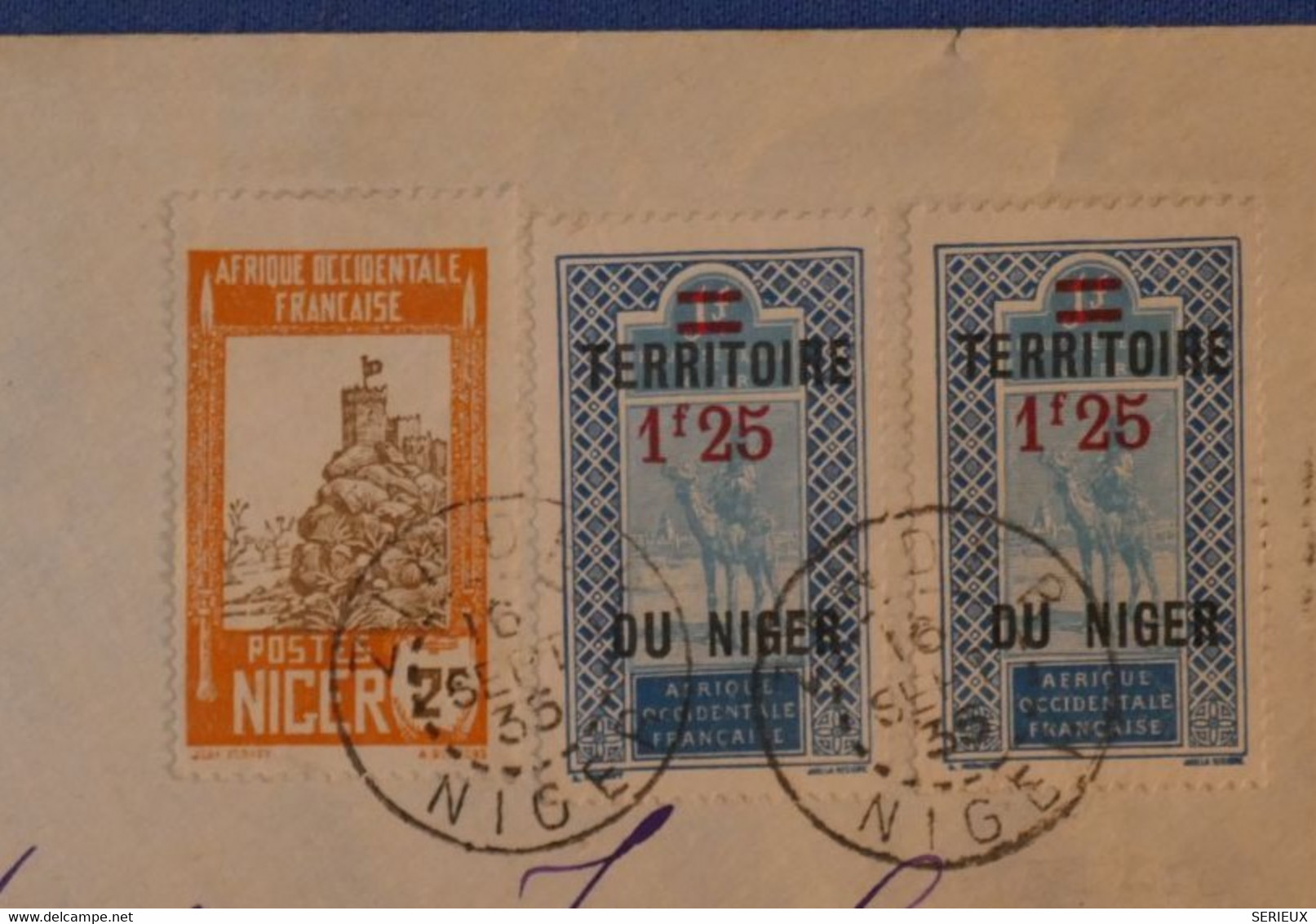 G15 NIGER BELLE LETTRE 1935 ZINDER POUR BOURGOIN FRANCE+ SURCHARGES+ AFRANCHISSEMENT PLAISANT - Briefe U. Dokumente