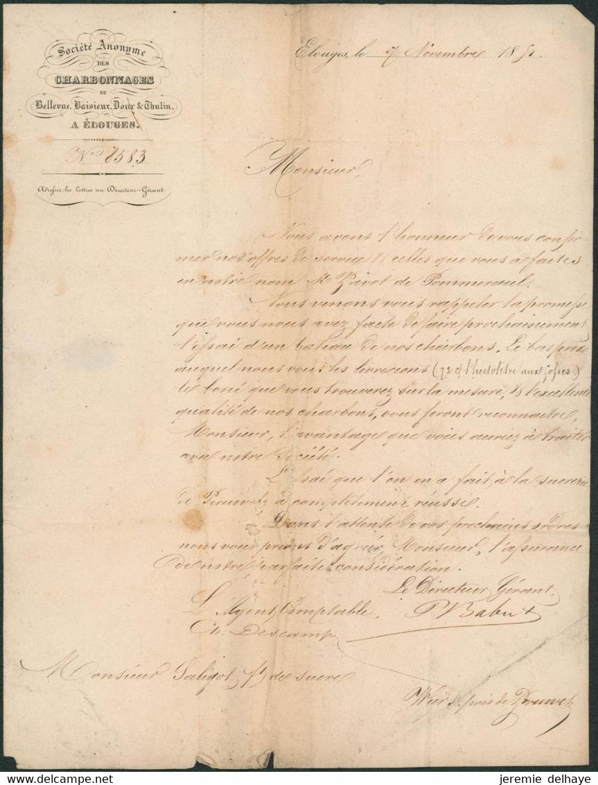 Médaillon - N°3 Touché Sur LAC Obl D13 çàd Dour + Cachet T18 > Wiers / Cahet Privé, Charbonnages (Elouges) - 1849-1850 Medallions (3/5)