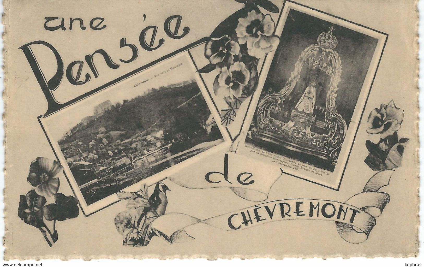 Une Pensée De CHEVREMONT - Cachet De La Poste 1923 - Chaudfontaine