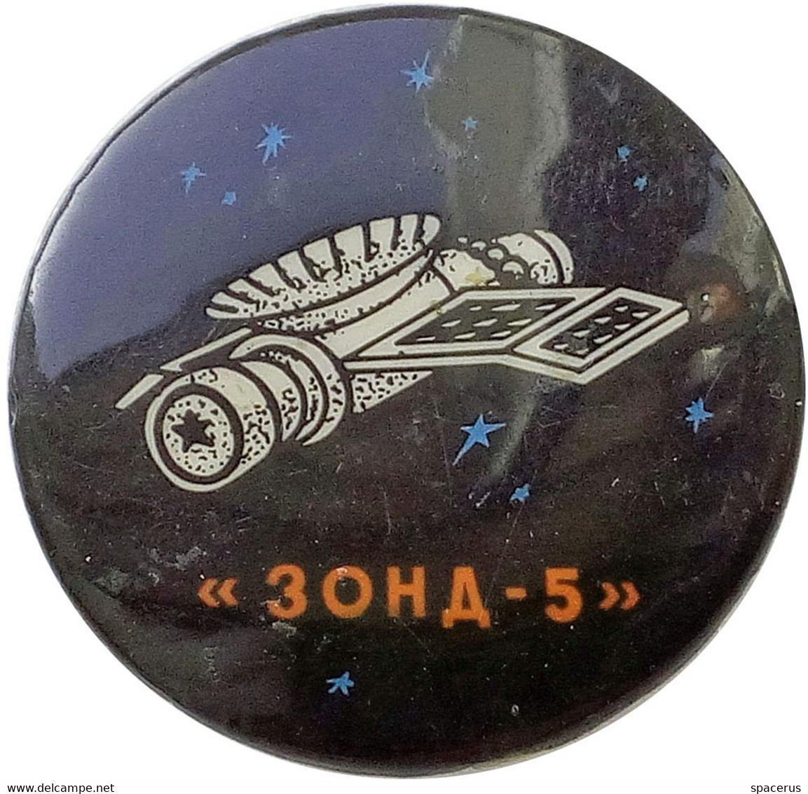 181 Space Soviet Russian Pin. ZOND-3 Soviet Moon Program (d-31mm) - Space