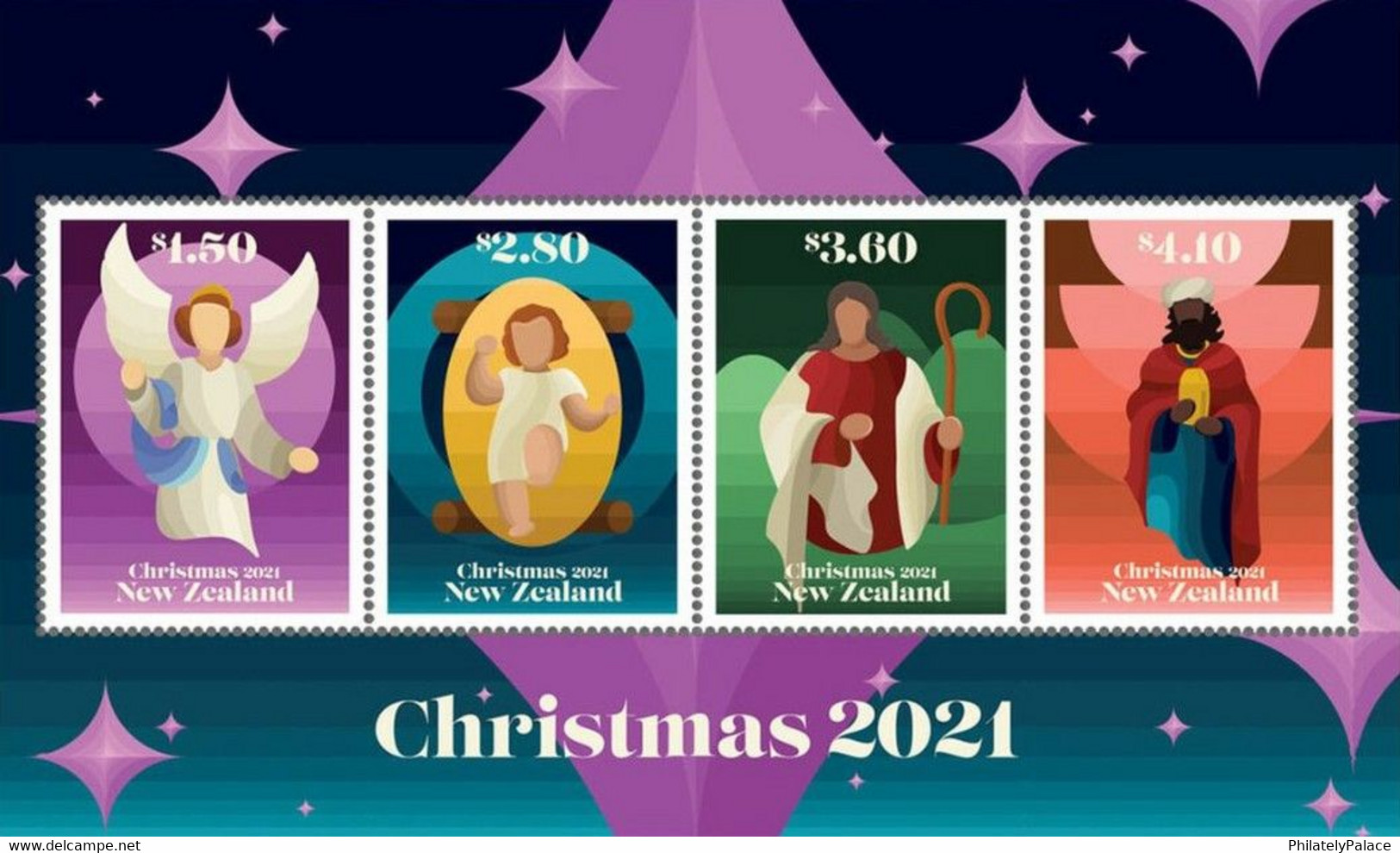 2021 NEW *** New Zealand Christmas 2021 Miniature Sheet  Jesus Christ Santa Clause MS  MNH (**) - Neufs