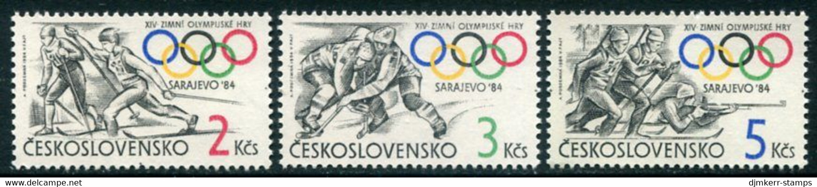 CZECHOSLOVAKIA 1984 Winter Olympic Games, Sarajevo  MNH / **.  Michel 2751-53 - Neufs