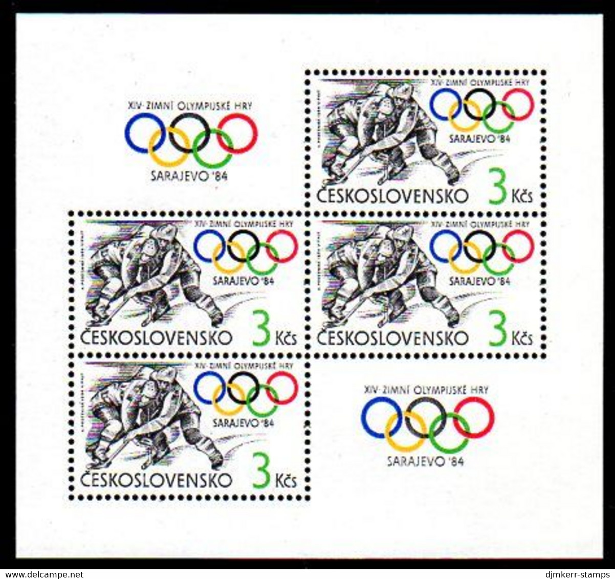 CZECHOSLOVAKIA 1984 Winter Olympic Games Block  MNH / **.  Michel Block 57 - Neufs