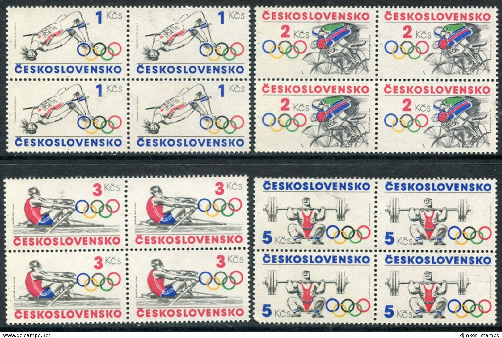 CZECHOSLOVAKIA 1984 Olympic Movevment Blocks Of 4 MNH / **.  Michel 2782-85 - Unused Stamps