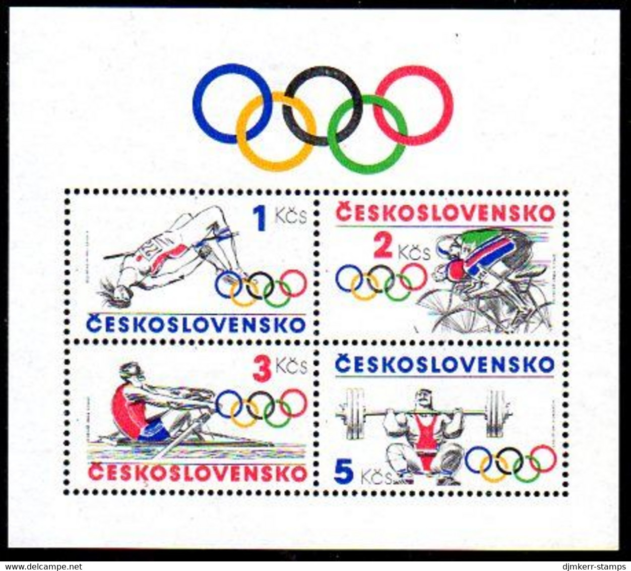 CZECHOSLOVAKIA 1984 Olympic Movevment Block MNH / **.  Michel Block 60 - Unused Stamps