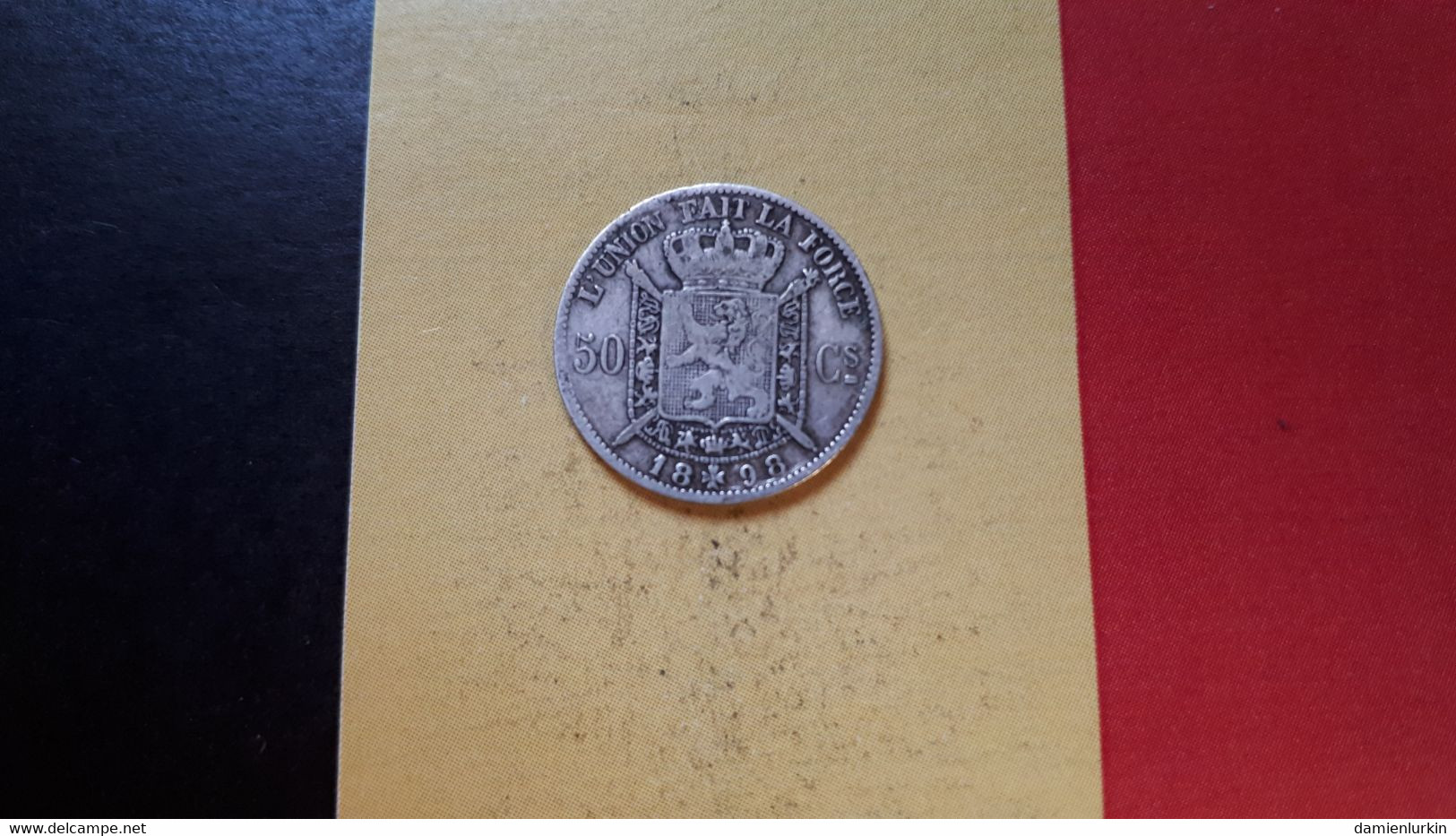 BELGIQUE LEOPOLD II 50 CENTIMES 1898 FR ARGENT DOUBLE PREMIER "N" DANS "UNION" - 50 Cent