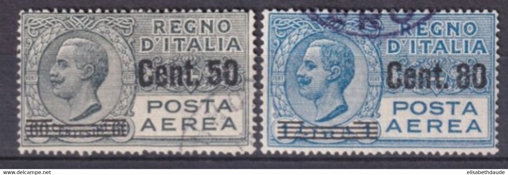 ITALIE - 1927 - POSTE AERIENNE YVERT N°10/11 OBLITERES - COTE = 80 EUROS - - Used