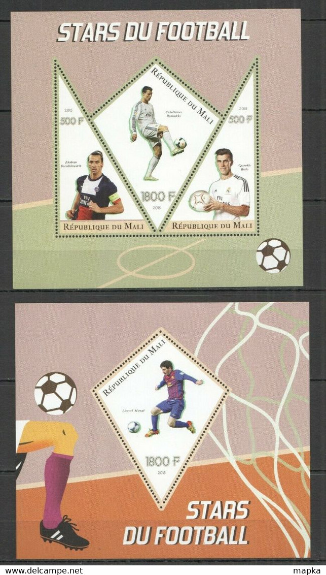 PE369 2015 FOOTBALL STARS LIONEL MESSI CRISTIANO RONALDO BALE KB+BL MNH - Other & Unclassified