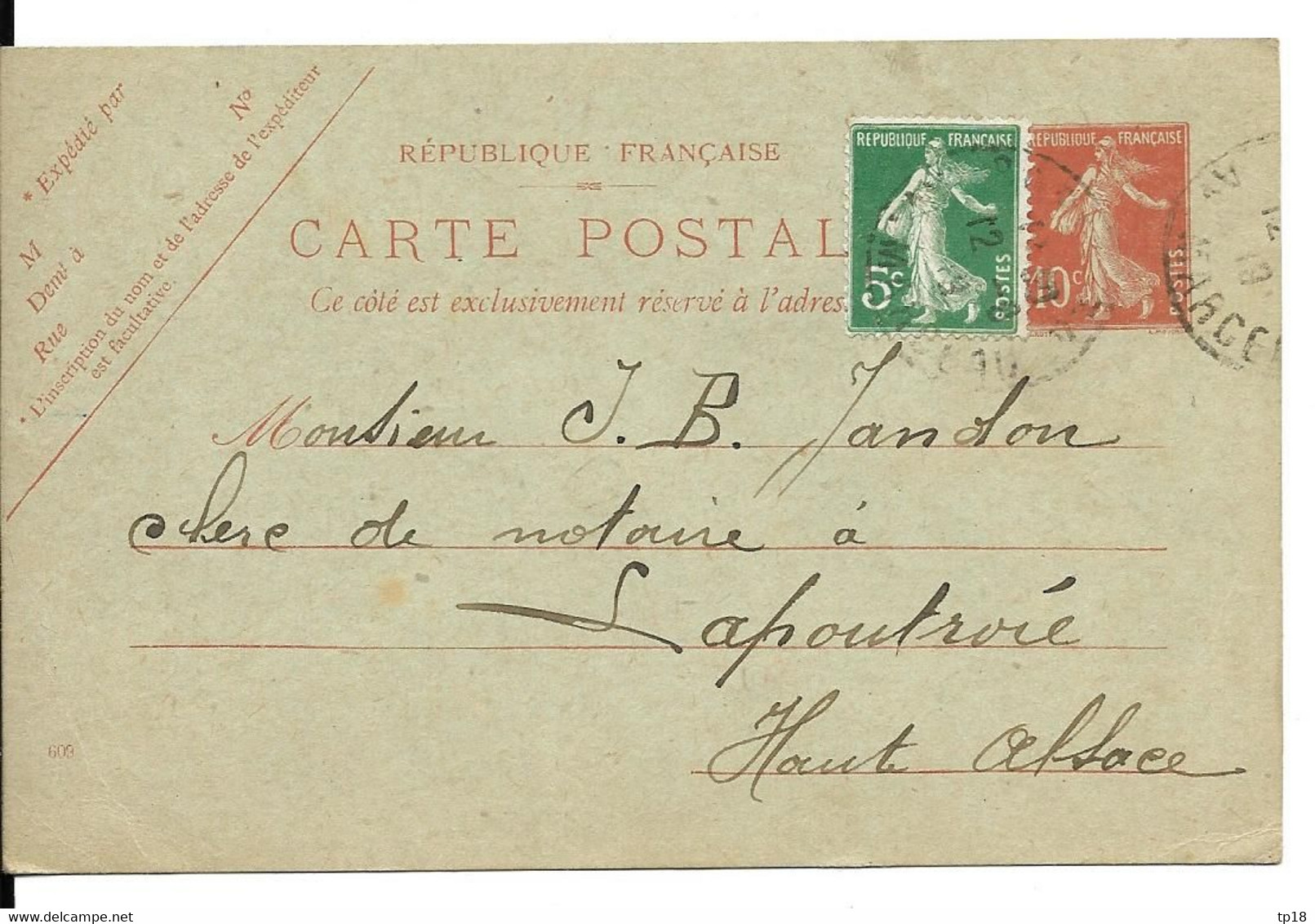 Carte  De Paris  A Lapoutroie - Lapoutroie