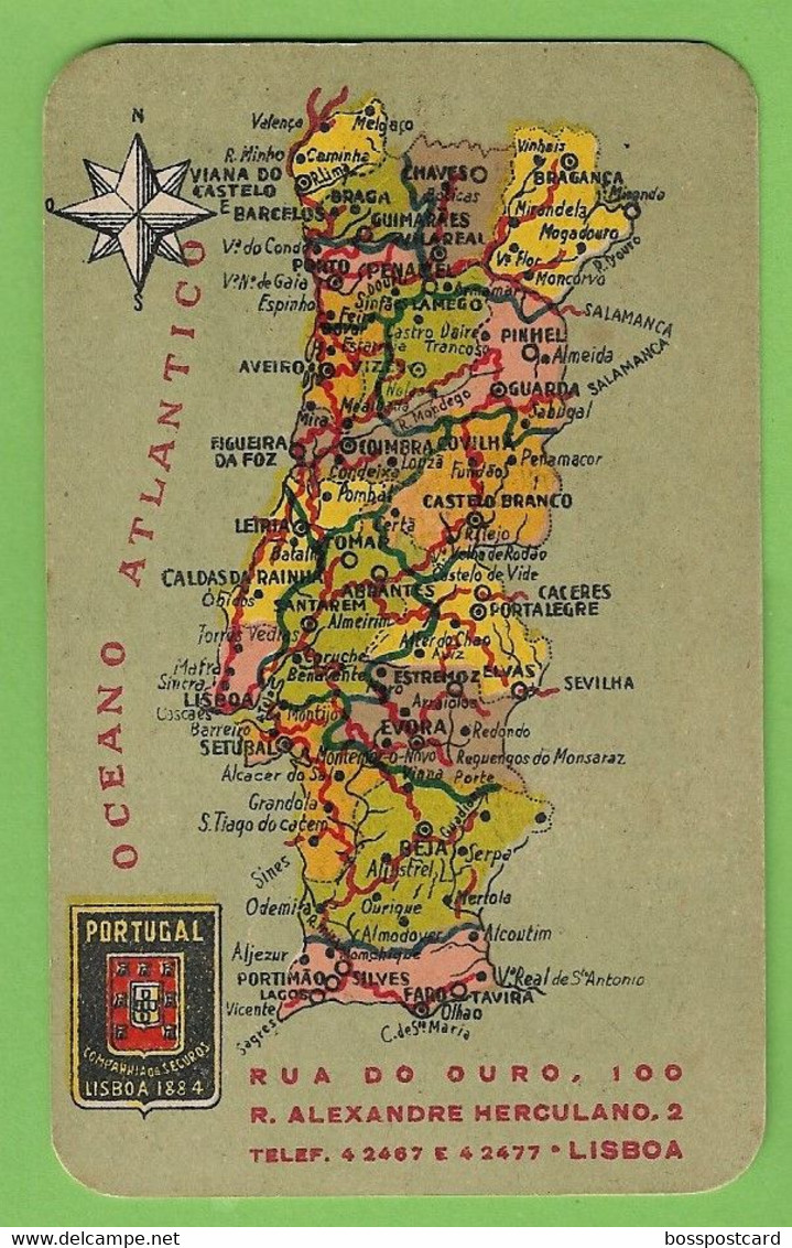 Lisboa - Calendário De 1953 Da Companhia De Seguros Portugal - Mapa - Publicidade - Map - Insurance - Grand Format : 1941-60