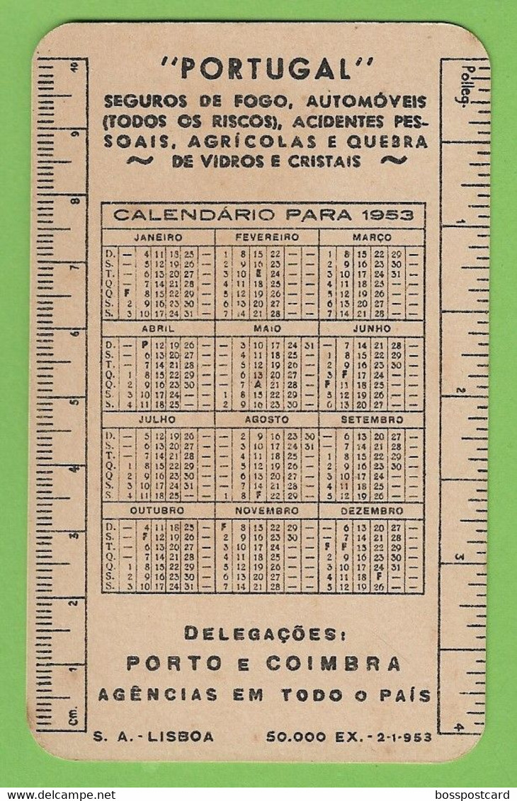 Lisboa - Calendário De 1953 Da Companhia De Seguros Portugal - Mapa - Publicidade - Map - Insurance - Grand Format : 1941-60