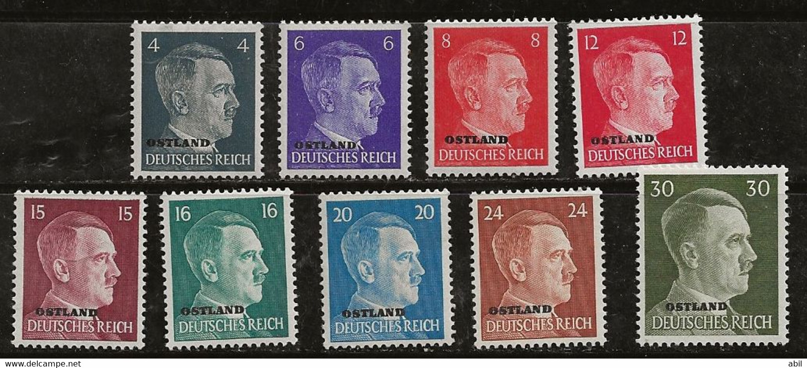 Russie 1941-1943 N° Y&T :  9 Valeurs Série 21 à 38 ** - 1941-43 Occupation: Germany