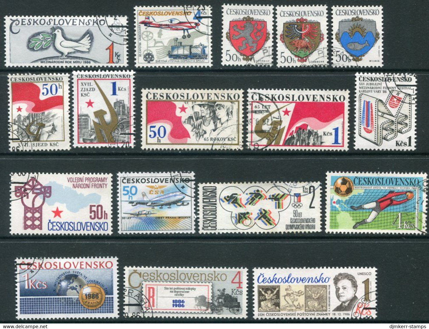 CZECHOSLOVAKIA 1986 Thirteen Complete Issues, Used. - Used Stamps