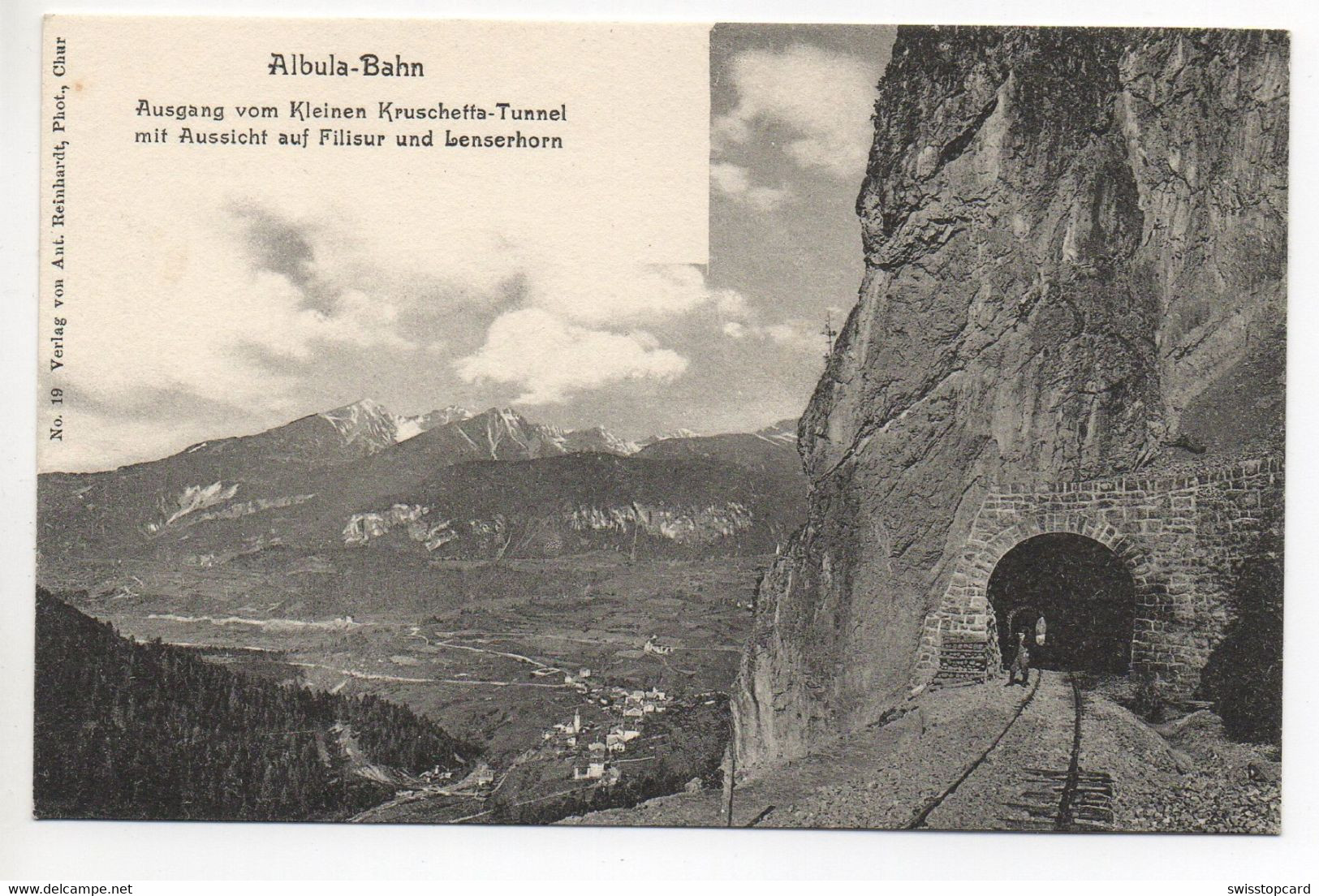 ALBULA-BAHN Ausgang Vom Kleinen Kruschetta-Tunnel Mit Aussicht Auf Filisur - Filisur