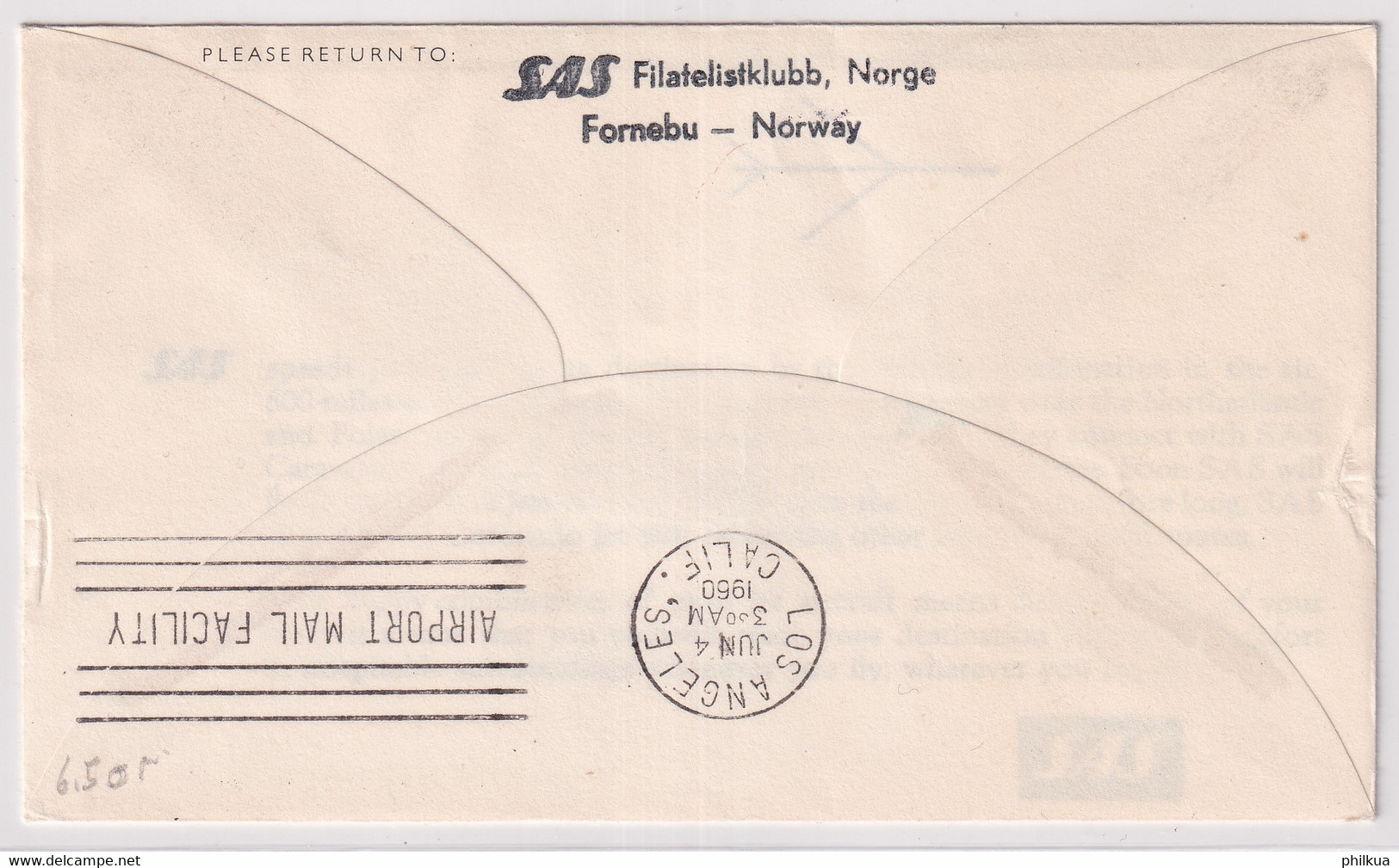 MiNr. 411 / 413  Norwegen Internationales Geophysikalisches Jahr - First SAS DC-8 Jet Express OSLO - LOS ANGELES - Cartas & Documentos