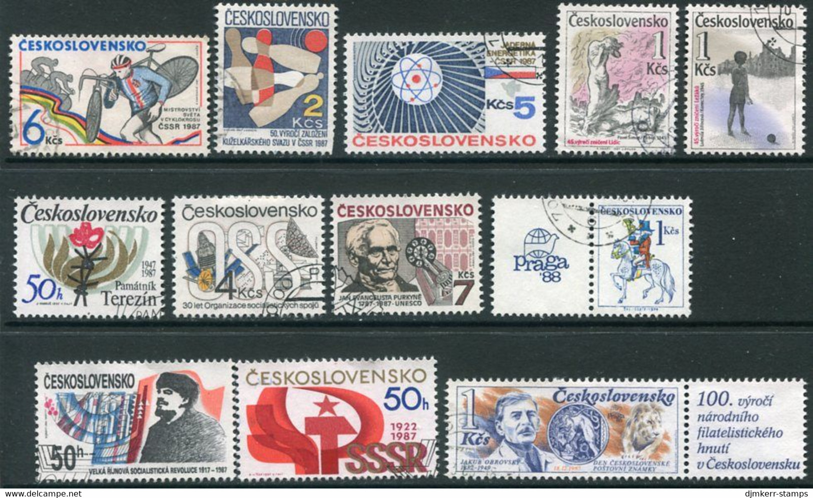 CZECHOSLOVAKIA 1987 Ten Complete Issues, Used. - Usados