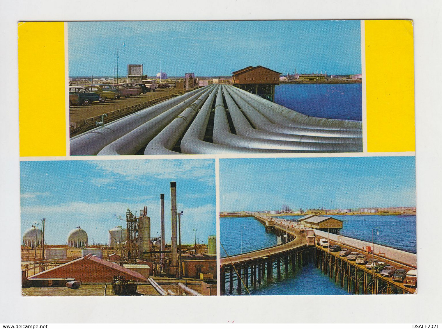 KUWAIT The Oil Pipes And Refinery View Vintage Photo Postcard CPA (24835) - Koeweit