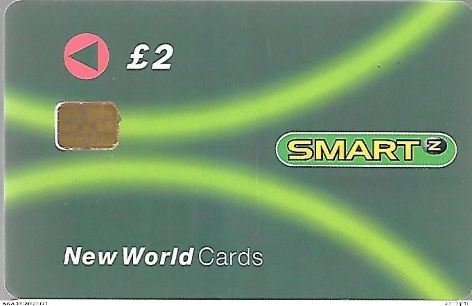 CARTE-PUCE-NEW WORLD-2£- SMART-Verte-12/97-Utilisé-TBE/RARE - A Identificar