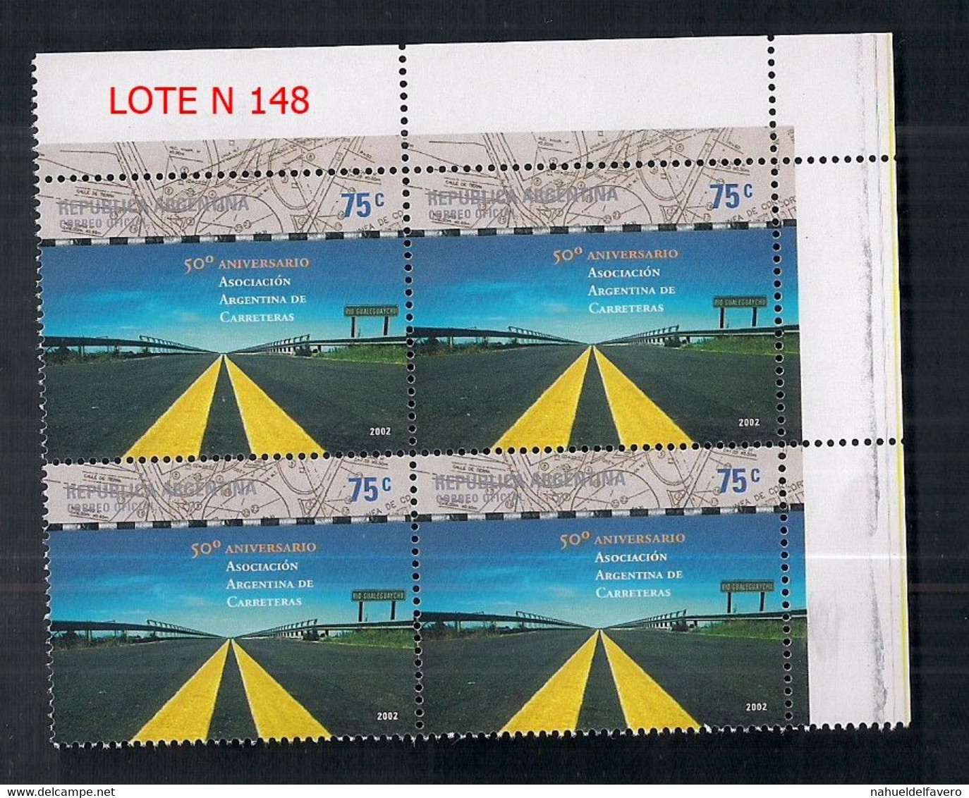 ARGENTINE 2002 GJ 3240 50 ANS DE L'ASSOCIATION DE LA ROUTE - Covers & Documents