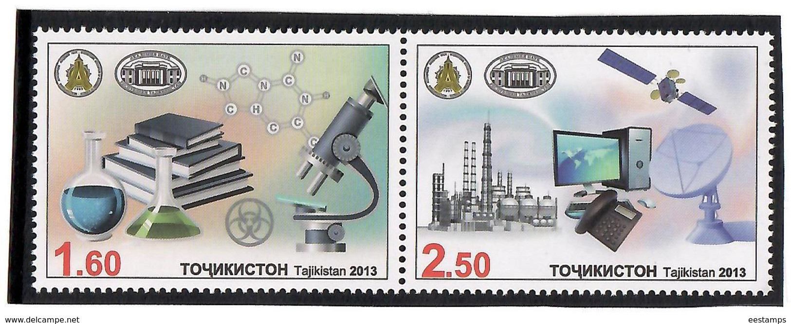 Tajikistan.2013 Academy Of Science. Pair Of 2v: 1.60, 2.50  Michel # 621-22 - Tadjikistan