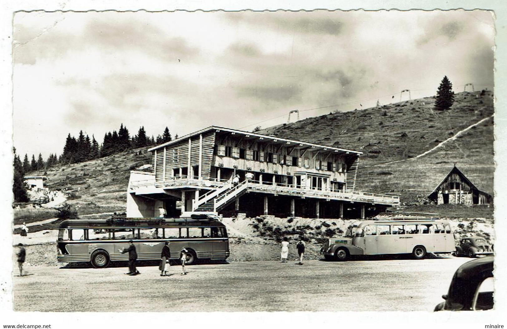 Le Collet D'ALLEVARD Chalet Hôtel Les Rhododendrons - Télésiège De Malatrat - Circulée 1963- Format 9x14- Autocars - Allevard