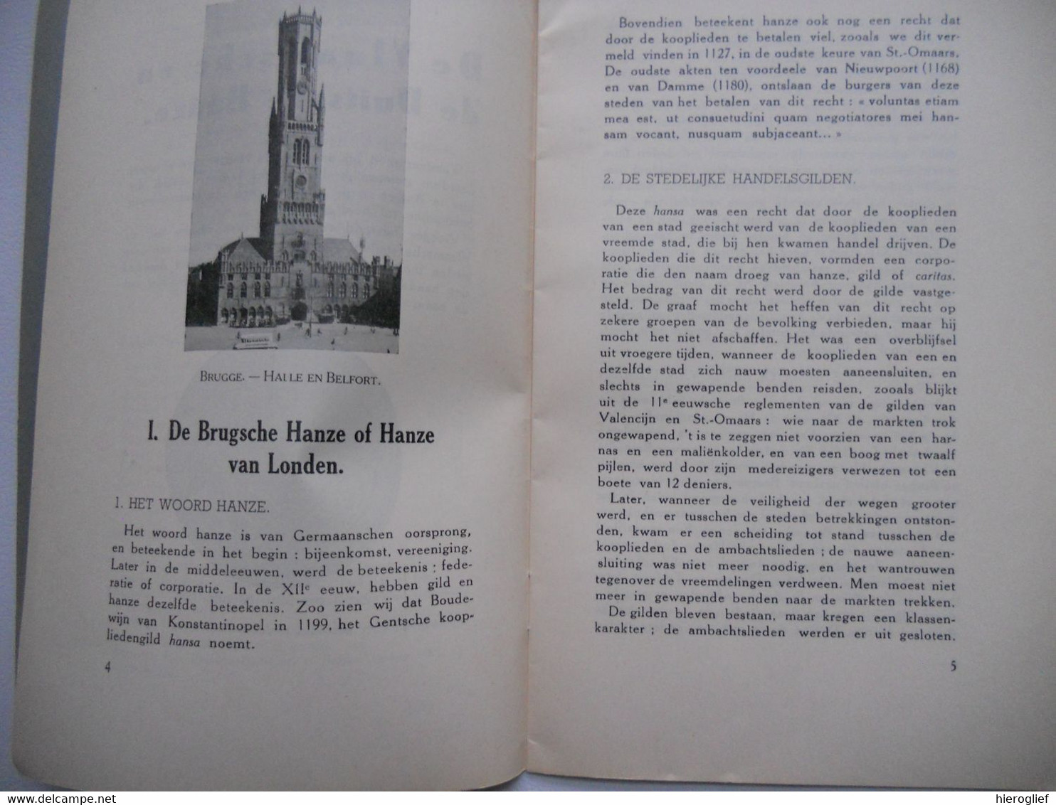 DE VLAAMSCHE EN DE DUITSCHE HANZE Door Dr. J. De Smet Hanzesteden Vlaanderen Duitsland Brugge Hanzesteden - Histoire