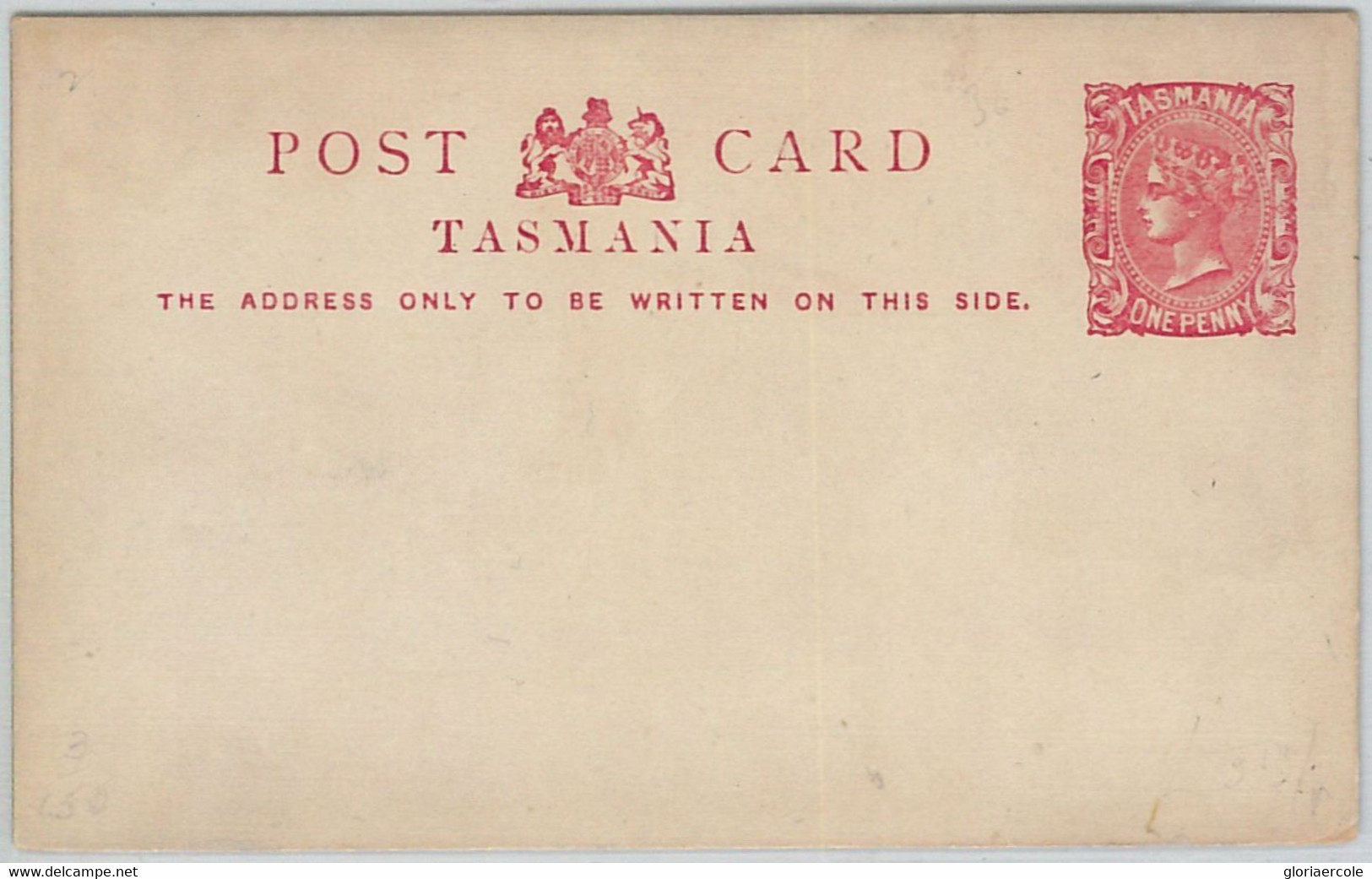 65776 - AUSTRALIA:   TASMANIA  - Postal History - STATIONERY CARD One Penny - Cartas & Documentos