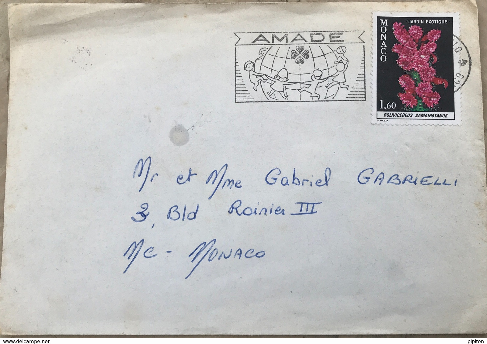 Courrier Affranchi Avec Timbre 1,6 F Jardin Exotique. - Lettres & Documents