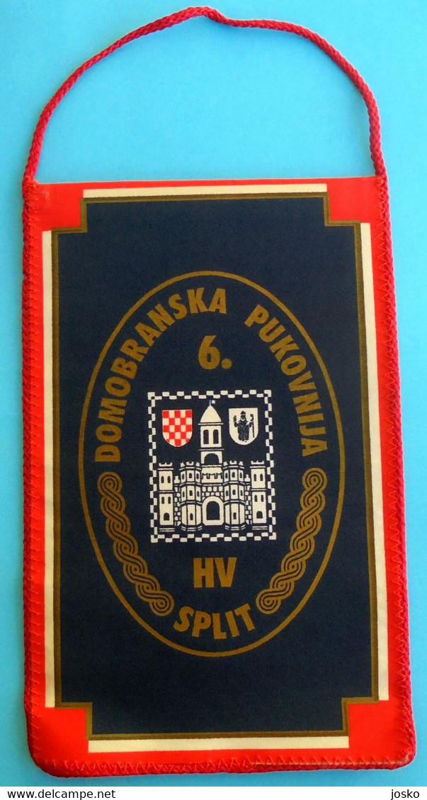 6. DOMOBRANSKA PUKOVNIJA HV - SPLIT Croatia Army Vintage Pennant * Larger * Flag Croatie Armee Kroatien Croazia Croacia - Banderas