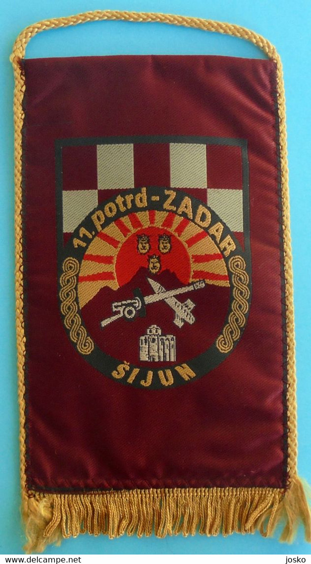 11. POTRD - ZADAR (SIJUN) - Croatia Army Old Larger Pennant * Flag Croatie Armee Kroatien Croazia Croacia - Banderas