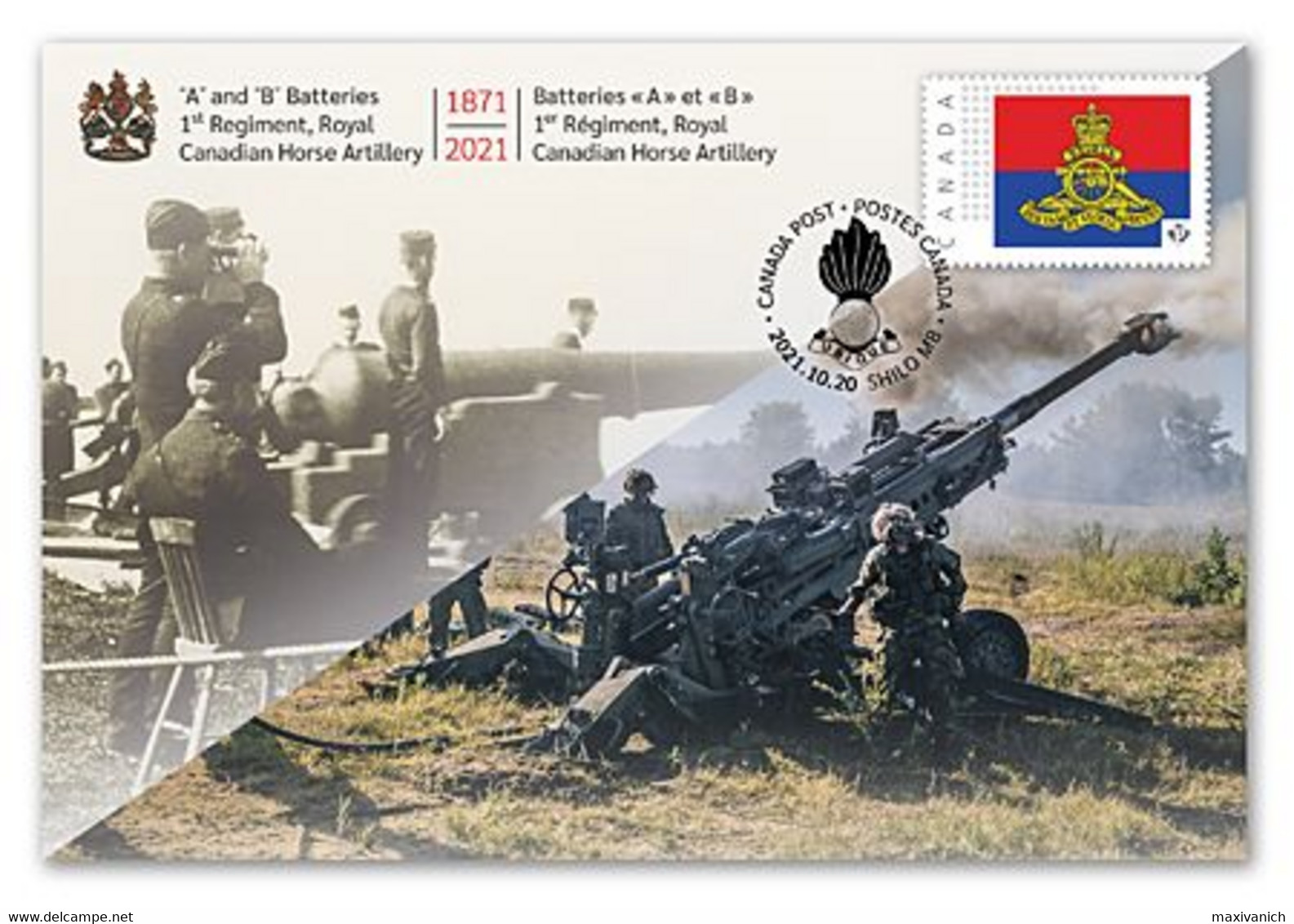 Canada 2021 “A” And “B” Batteries, 1st Regiment, Royal Canadian Horse Artillery Commemorative Envelope - 2011-...