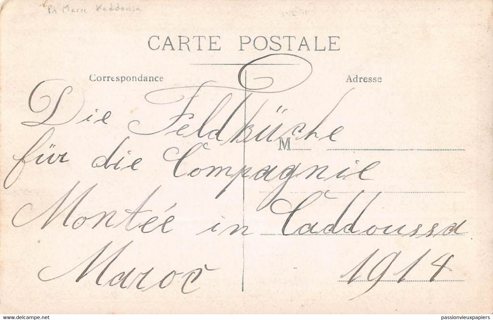 CARTE PHOTO KADOUSSA 1914 COMPAGNIE MONTEE  LE REPAS ? - Andere & Zonder Classificatie