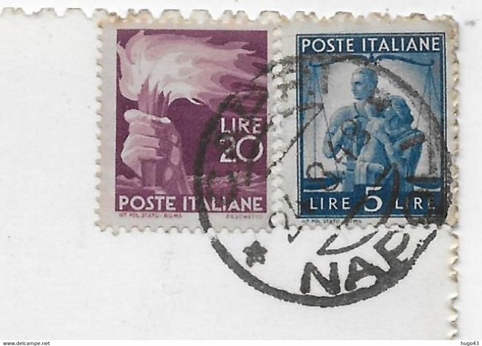 (RECTO / VERSO) CAPRI - N° 22 - CASTELLO BARBAROSSA E COSTA AMALFITANA - BEAUX TIMBRES ET CACHET - CPSM GF - Marano Di Napoli