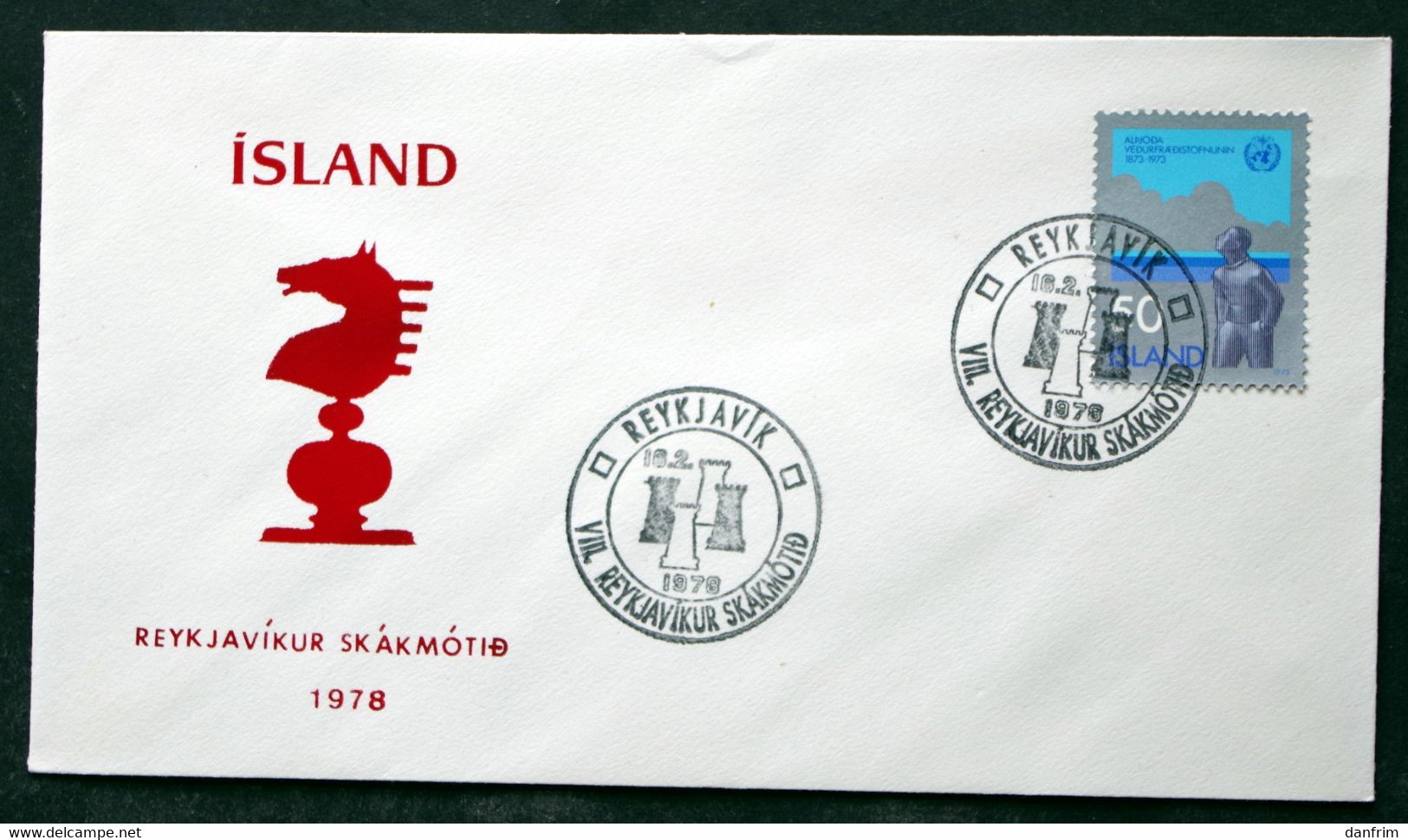 Iceland 1978   Chess      Special Cancel Cover ( Lot 6567 ) - Covers & Documents