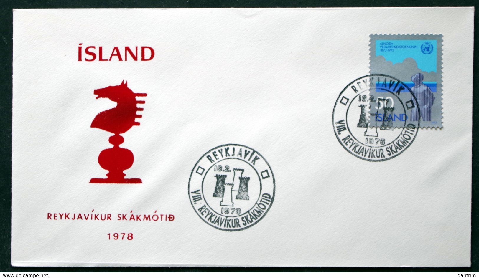 Iceland 1978   Chess      Special Cancel Cover ( Lot 6569 ) - Lettres & Documents