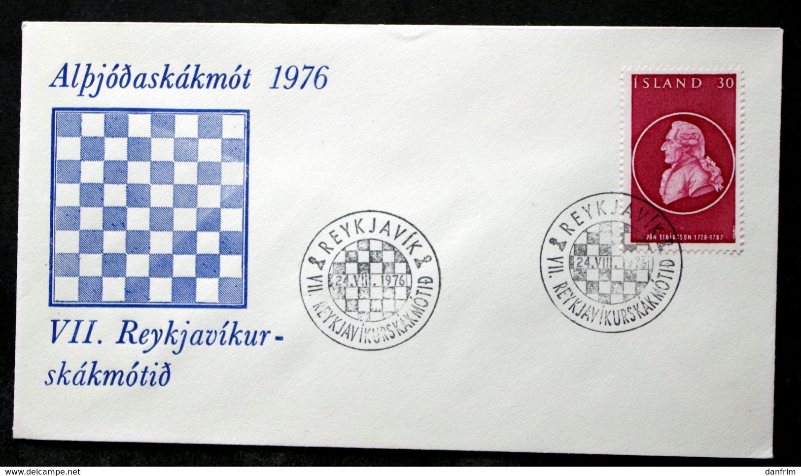 Iceland 1973   Chess      Special Cancel Cover ( Lot 6567 ) - Brieven En Documenten