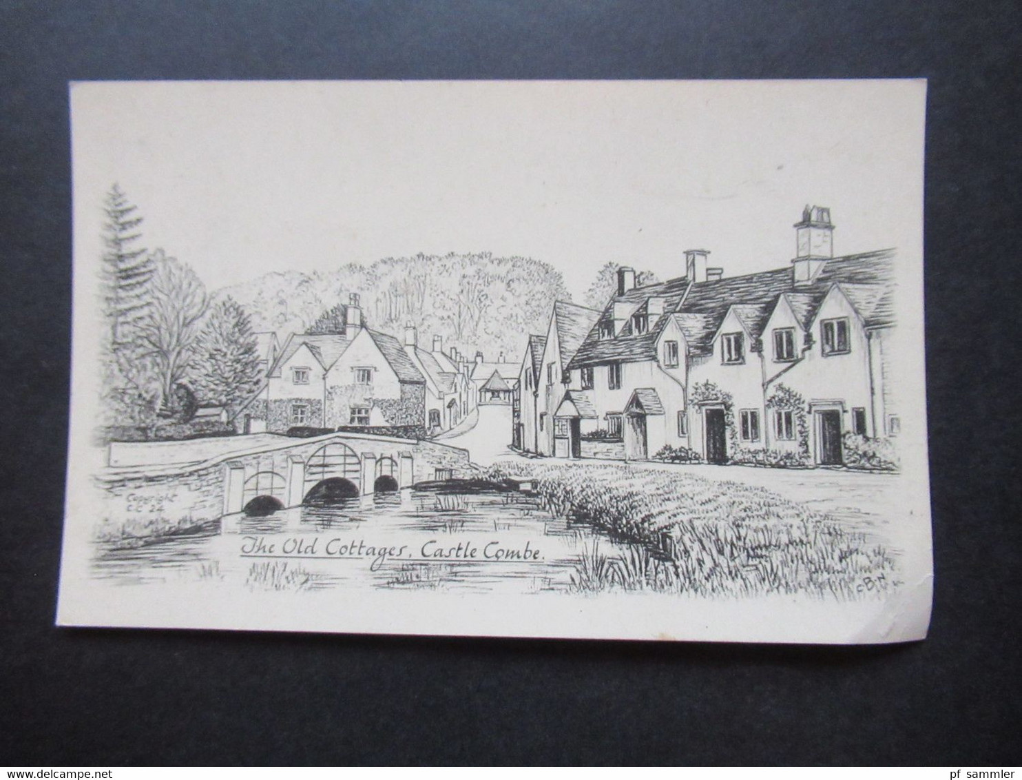 GB Tuck's Postcard / Raphael Tuck Künstlerkarte The Old Cottages Castle Combe - Andere & Zonder Classificatie