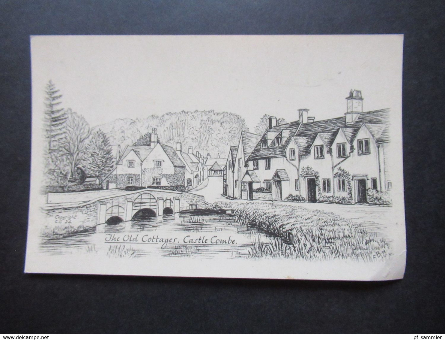 GB Tuck's Postcard / Raphael Tuck Künstlerkarte The Old Cottages Castle Combe - Otros & Sin Clasificación