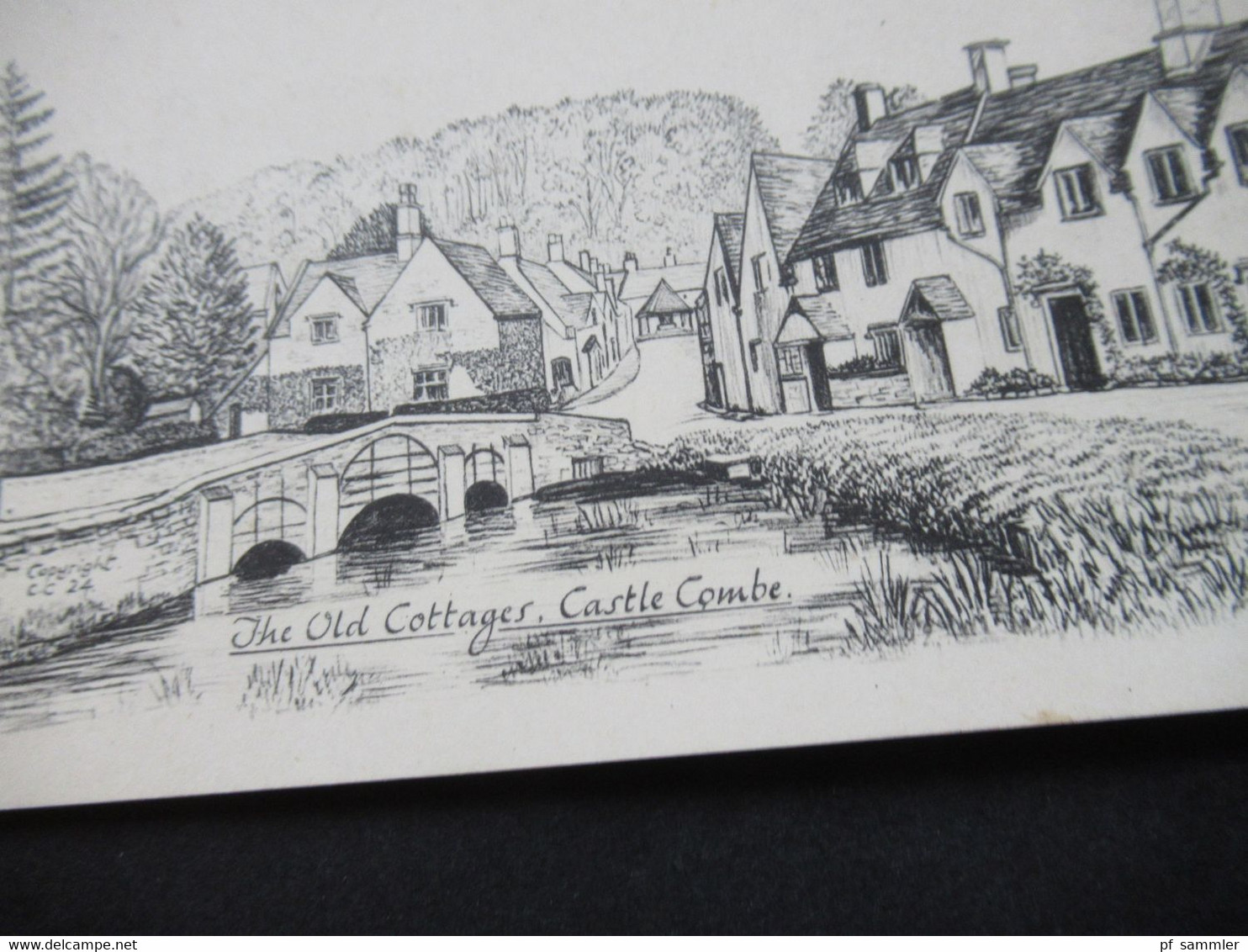 GB Tuck's Postcard / Raphael Tuck Künstlerkarte The Old Cottages Castle Combe - Otros & Sin Clasificación