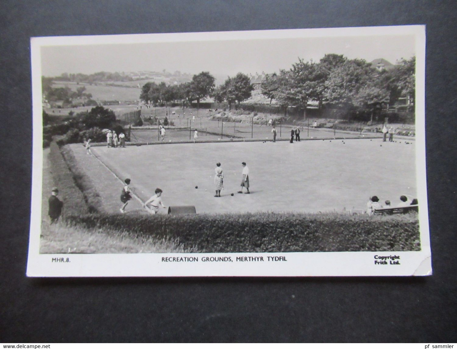 Echtfoto AK 1960 Recreation Grounds Merthyr Tydfil Wales Sportplatz Tennis Und Cricket ?!? - Críquet