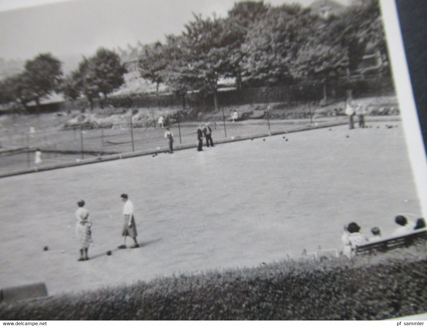 Echtfoto AK 1960 Recreation Grounds Merthyr Tydfil Wales Sportplatz Tennis Und Cricket ?!? - Cricket