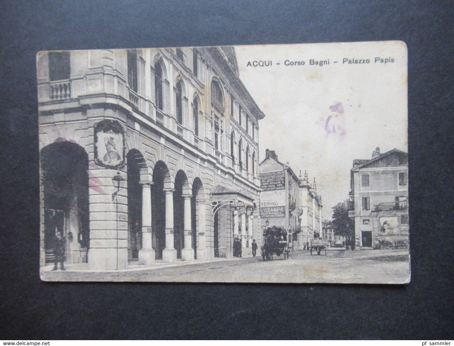 Italien 1909 AK Acqui Corso Bagni Palazzo Papis Nach Frankreich Gesendet Mit Frnzösischer Portomarke / Nachporto Taxe - Autres & Non Classés