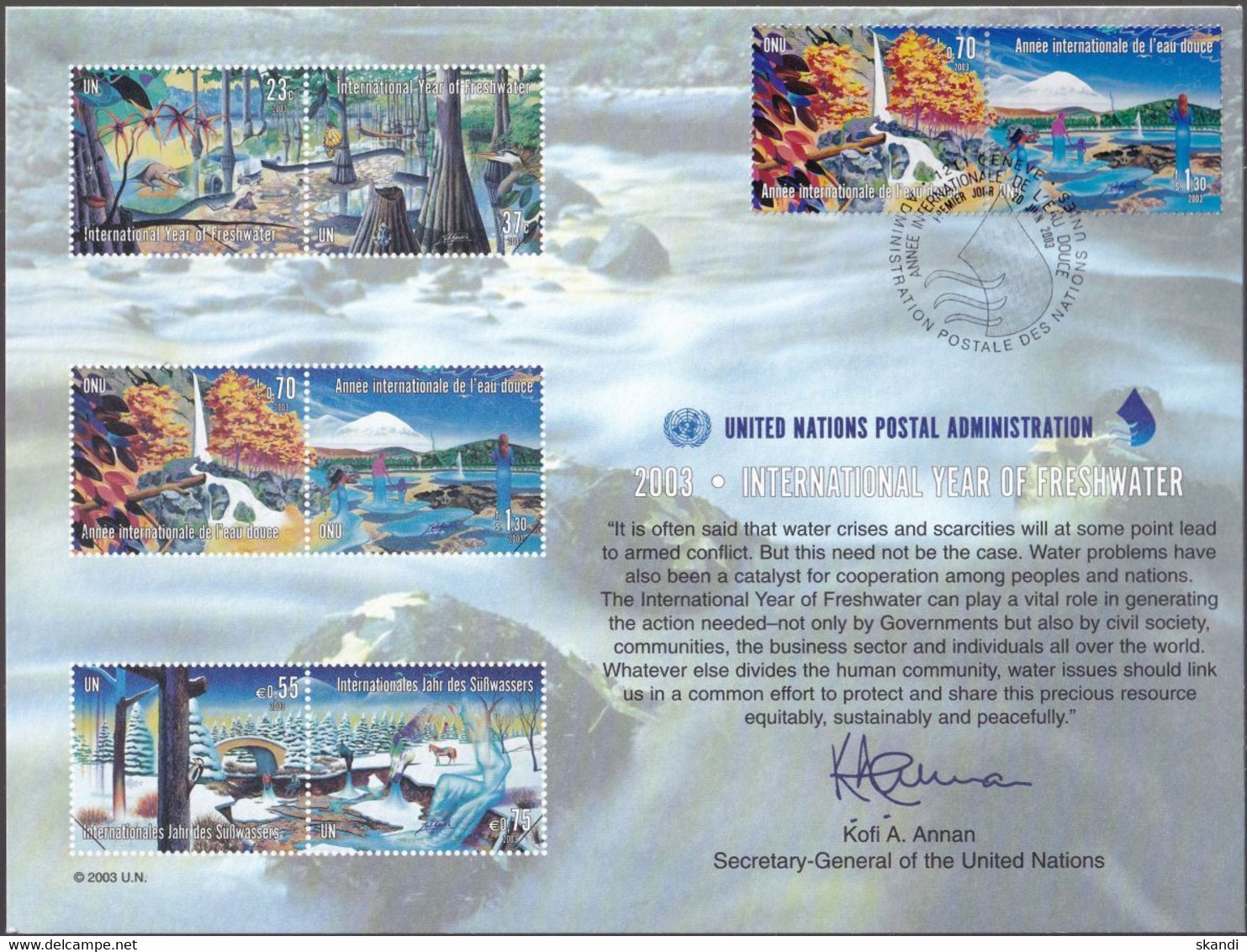UNO GENF 2003 Mi-Nr. 58 Erinnerungskarte - Souvenir Card - Briefe U. Dokumente