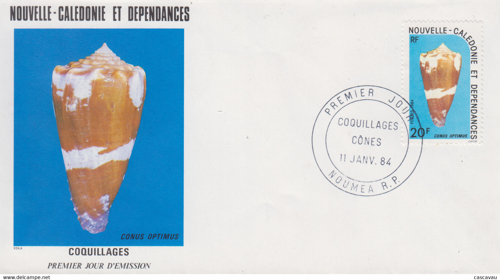 Enveloppe  FDC  1er Jour   NOUVELLE CALEDONIE    Coquillages   1984 - FDC