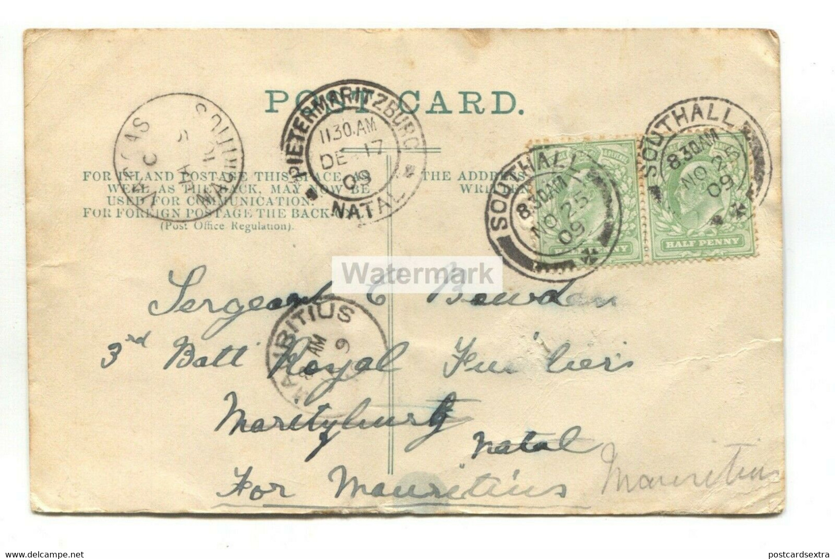 Chalfont St Peter, Goldhill Lane - 1909 Buckinghamshire Postcard Sent To Mauritius Via Natal - Buckinghamshire