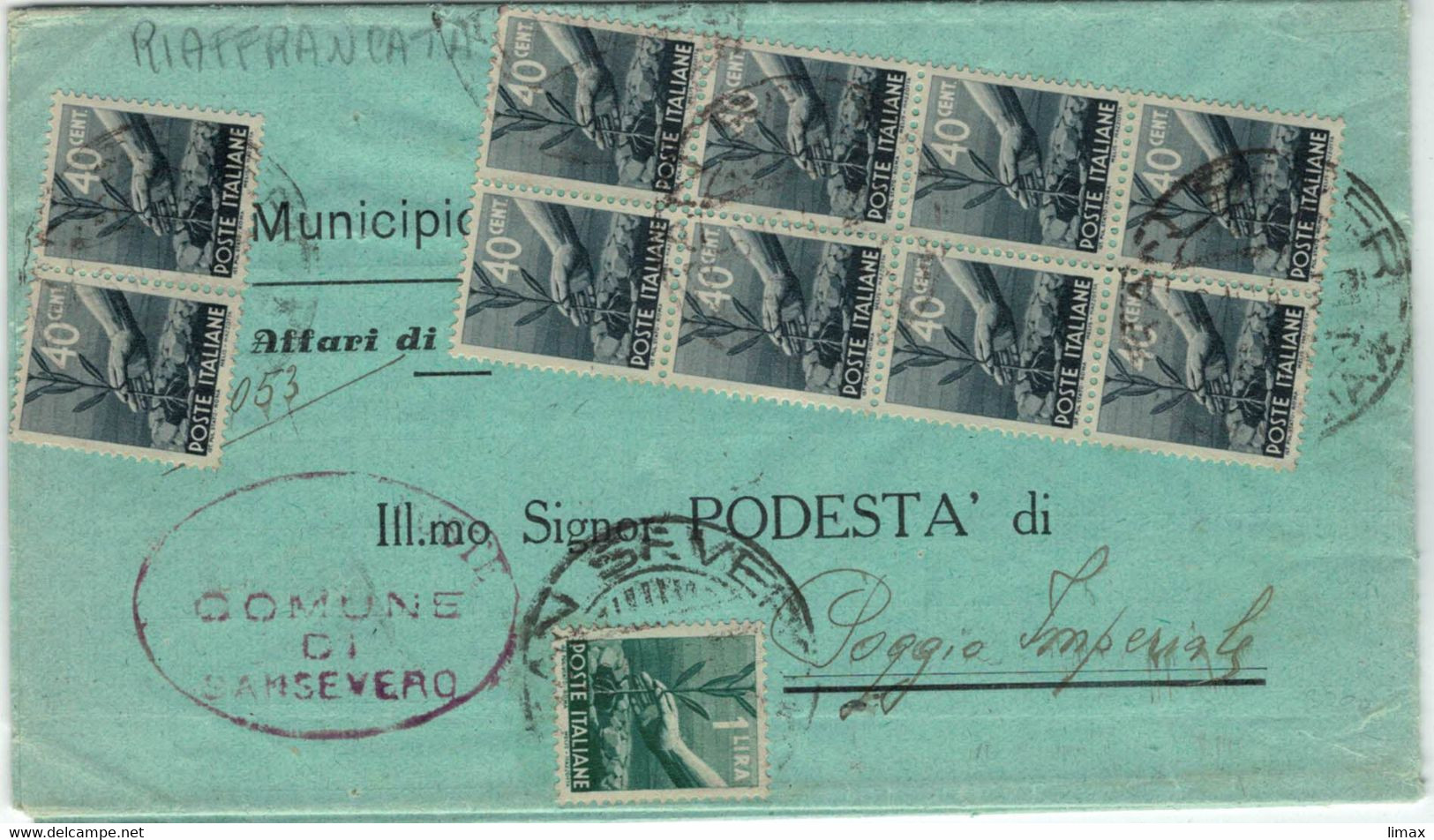 Gemeinde Poggio Imperiale Standesamtliche Angelegenheiten Affari Di Anagrafe 1947 > Sansevero - Mit Rückmeldung - 1946-47 Corpo Polacco Periode