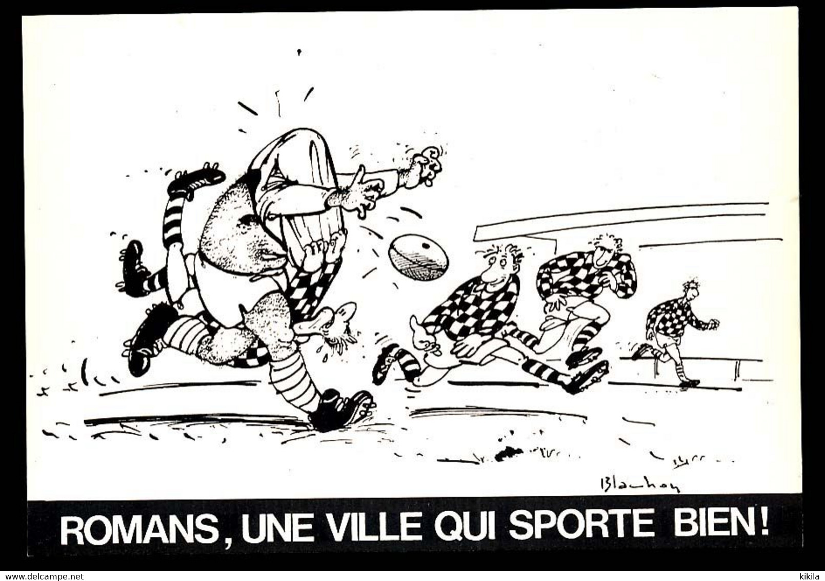 CPM / CPSM 10.5x15 Drôme ROMANS Salon CP 20/21-05-1989 Une Ville Qui Sporte Bien Rugby Illustrateur Blanchon - Romans Sur Isere