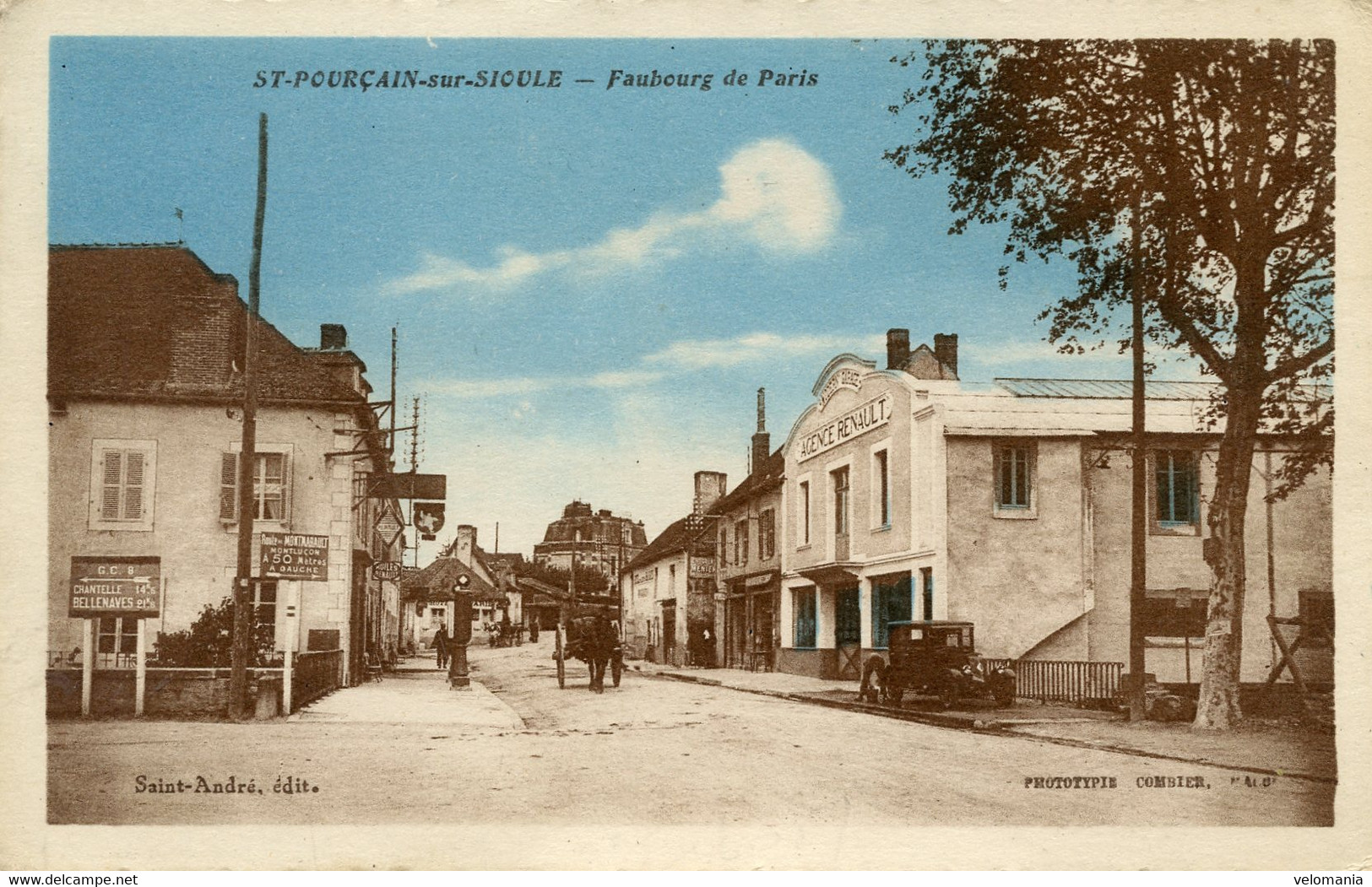 9196 Cpa 03 Saint Pourçain Sur Sioule -  Faubourg De Paris - Otros & Sin Clasificación