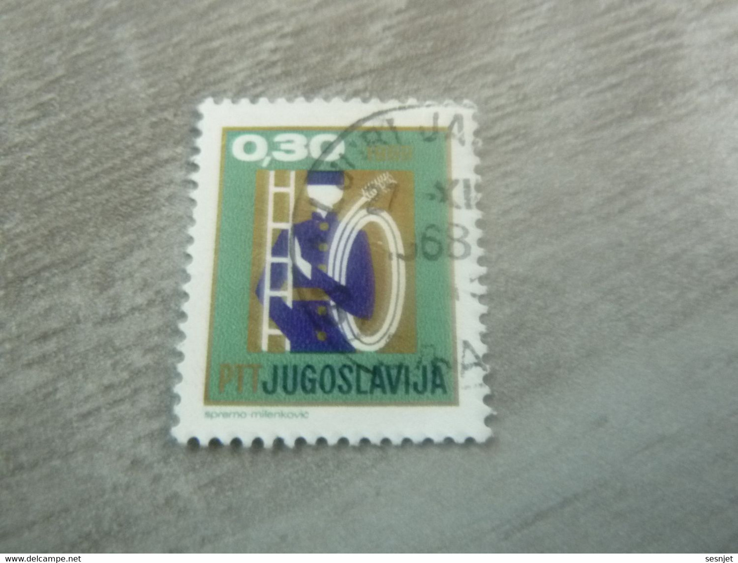 Ptt - Jugoslavija - Val 0.30 - Vert Et Violet - Oblitéré - - Used Stamps